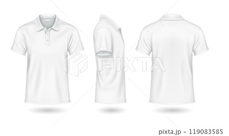 Casual polo shirts mockup design realistic illustration set 119083585