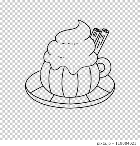 A cup of ice cream with whipped cream and chocolate chips on top A cup of ice cream with whipped cream and chocolate chips on top 119084023