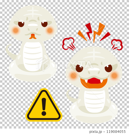 Threatening white snake character Threatening white snake character 119084055