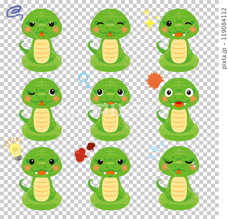 Green snake character expression 2 119084112