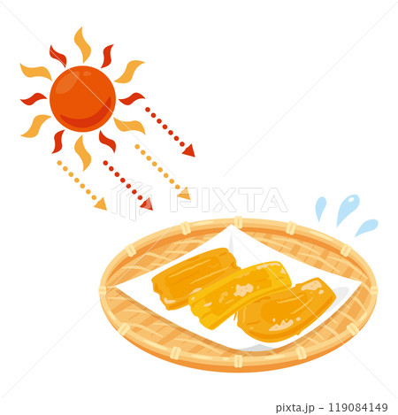 天日干しされる干し芋 天日干しされる干し芋 119084149