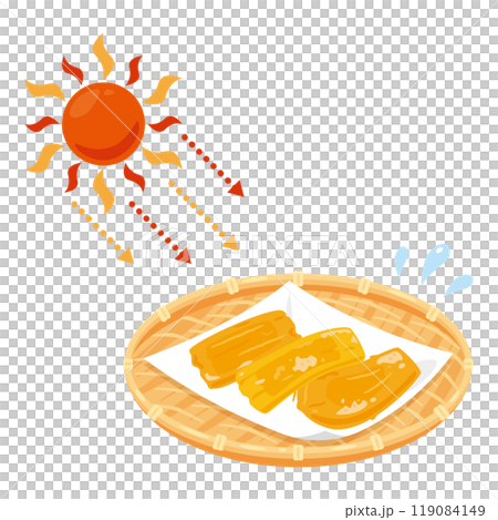 天日干しされる干し芋 天日干しされる干し芋 119084149