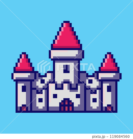 Pixel art Fantasy Castle game asset design 119084560