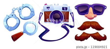 Private detective equipment set 119084921
