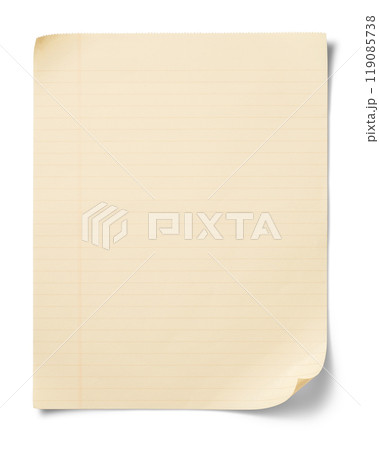 ちぎられたノートパッドの紙片のテクスチャー ちぎられたノートパッドの紙片のテクスチャー 119085738