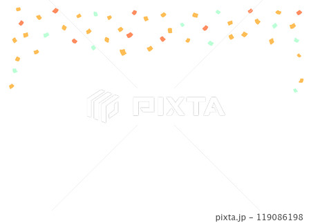 手描きの紙吹雪のフレーム　オレンジ 119086198