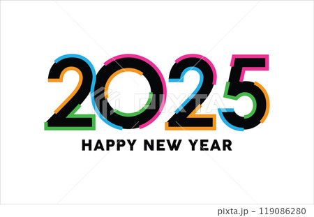 happy new year 2025 logo text design happy new year 2025 logo text design 119086280