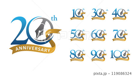 Set of anniversary design writer number 119086324