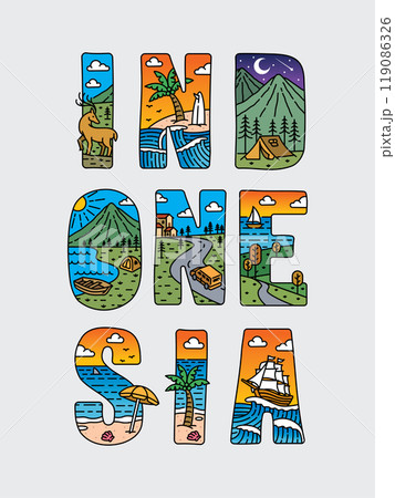 logo text indonesia design vector 119086326