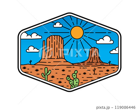 natural scenery in the frame line art illustration 119086446