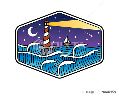 natural scenery in the frame line art illustration 119086459