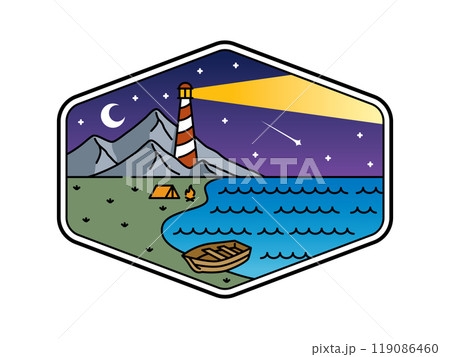 natural scenery in the frame illustration 119086460