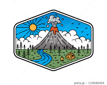 natural scenery in the frame illustration 119086464