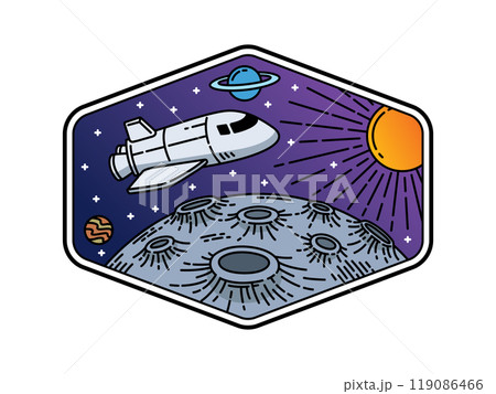 beautiful view in outer space illustration 119086466