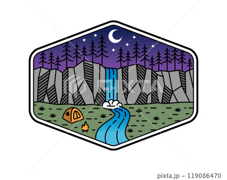 beautiful nature line art vector template beautiful nature line art vector template 119086470