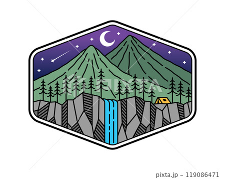 beautiful nature line art vector template beautiful nature line art vector template 119086471