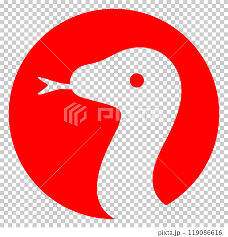 White snake face silhouette illustration in a red circle White snake face silhouette illustration in a red circle 119086616