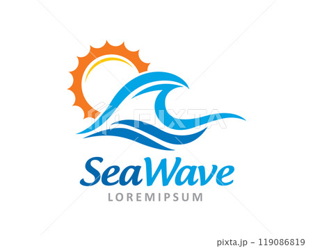 Sea Wave logo symbol or icon template Sea Wave logo symbol or icon template 119086819