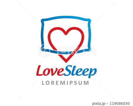Love Pillow Logo Template Design Vector. Icon. Symbol. Emblem. 119086830