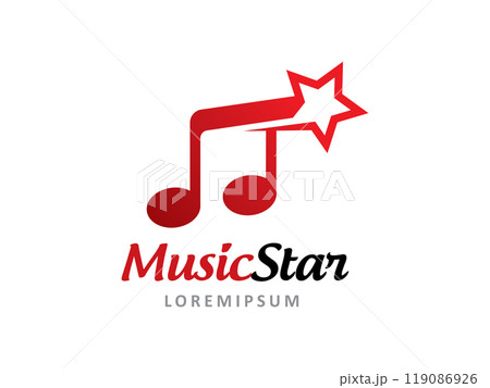 Music and Star logo symbol or icon template Music and Star logo symbol or icon template 119086926