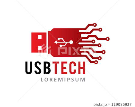 USB Tech logo symbol or icon template USB Tech logo symbol or icon template 119086927