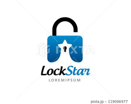 Lock Star logo symbol or icon template Lock Star logo symbol or icon template 119086977