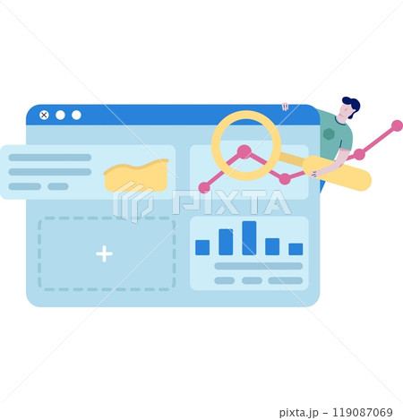 Man doing marketing research vector business icon Man doing marketing research vector business icon 119087069