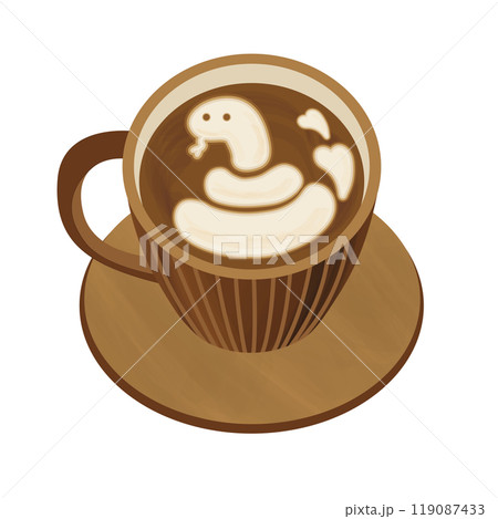 ヘビのラテのイラスト ヘビのラテのイラスト 119087433