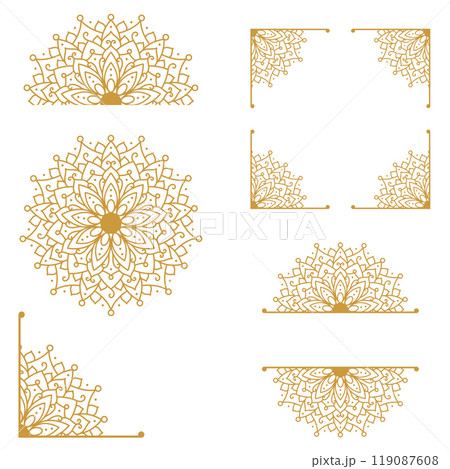 Mandala Design Element Collection Set 119087608