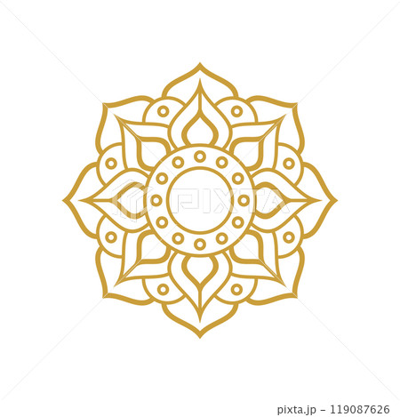 Mandala Wedding Ornament Gold Vector Designs 119087626