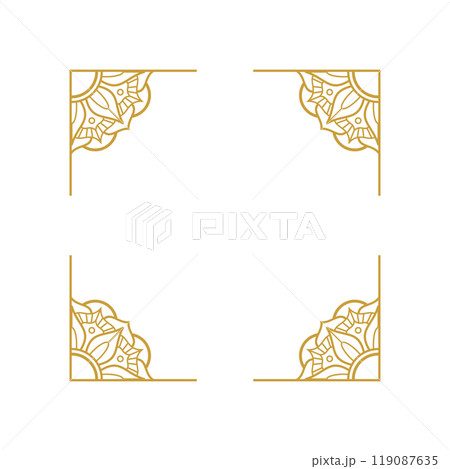Mandala Wedding Ornament Gold Vector Designs 119087635