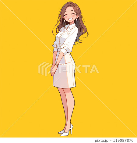 若いビジネスウーマンの全身イラスト「AI生成画像」 119087876