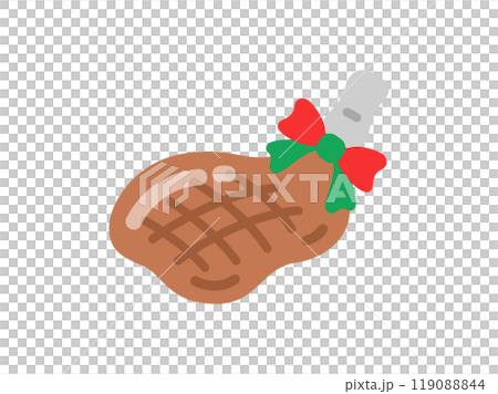 クリスマスのターキーレッグのアイコンのイラスト クリスマスのターキーレッグのアイコンのイラスト 119088844