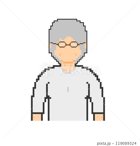 メガネおばあさん_白い服(ドット絵) メガネおばあさん_白い服(ドット絵) 119089324