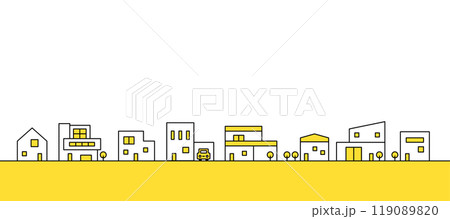 シンプルな街並みのイラスト 119089820