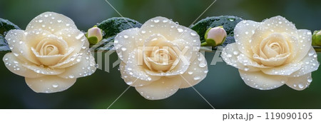 Flower gardenia with rain drops. National flower of The Islands 119090105