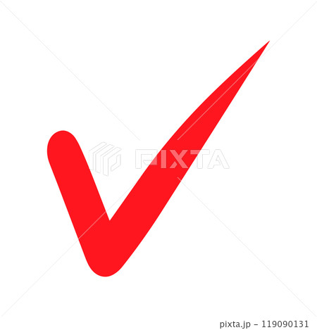 手書きのチェックマーク 赤 手書きのチェックマーク 赤 119090131