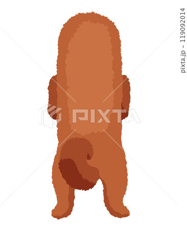 Dog hanging on border. Full body back view. Flat vector design 119092014