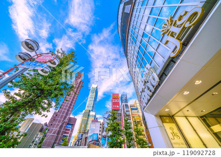 日本の東京都市景観　10月。新宿駅東口前。歌舞伎町やAlpenTOKYOなどを望む＝7日 119092728