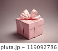 Pink gift box on grey backgrounds 119092786