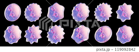 3D sale star glass sticker set, round wavy edge crystal shopping discount badge special offer icon. 3D sale star glass sticker set, round wavy edge crystal shopping discount badge special offer icon. 119092842