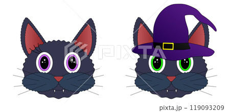 Black Cat Halloween Vector Illustration set 119093209