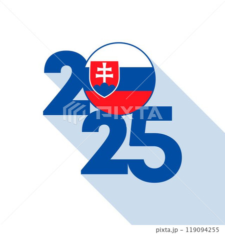 2025 banner with Slovakia flag inside. Vector illustration. 119094255