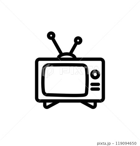 Old television icon with antenna Retro TV icon 119094650