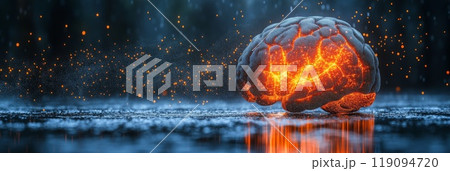 Artificial intelligence machine learning big data concept. Cloud computing, NFT 119094720