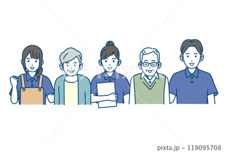 高齢者と介護士のイラスト 高齢者と介護士のイラスト 119095708