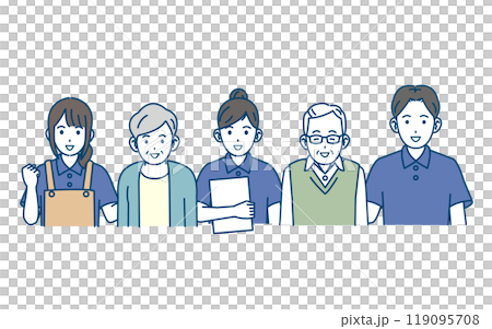 老年人和護理人員的插圖 119095708