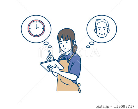 タブレットを使う介護士のイラスト タブレットを使う介護士のイラスト 119095717
