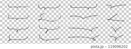 A set of cute hand-drawn speech bubbles with pencil texture 119096202