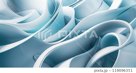 Abstract plastic white and blue pipes background. Geometric dynamic pipe glass flow streamline design element, bright wavy lines. Trendy layout, event poster. Futuristic and motion, 3d texture. Abstract plastic white and blue pipes background. Geometric dynamic pipe glass flow streamline design element, bright wavy lines. Trendy layout, event poster. Futuristic and motion, 3d texture. 119096351